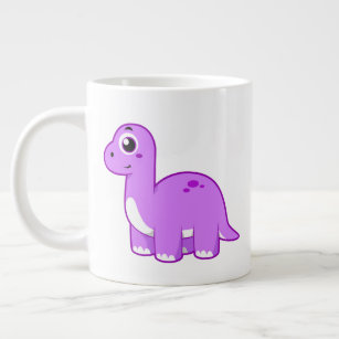 Cute Illustration Of A Brontosaurus Dinosaur. Large Coffee Mug