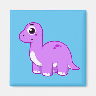 Cute Illustration Of A Brontosaurus Dinosaur. Magnet