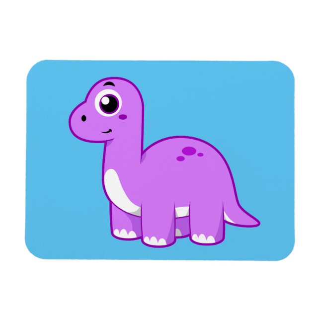 Cute Illustration Of A Brontosaurus Dinosaur. Magnet (Horizontal)
