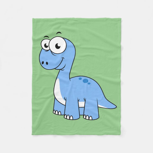 Cute Illustration Of A Brontosaurus. Fleece Blanket (Front)