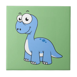 Cute Illustration Of A Brontosaurus. Tile
