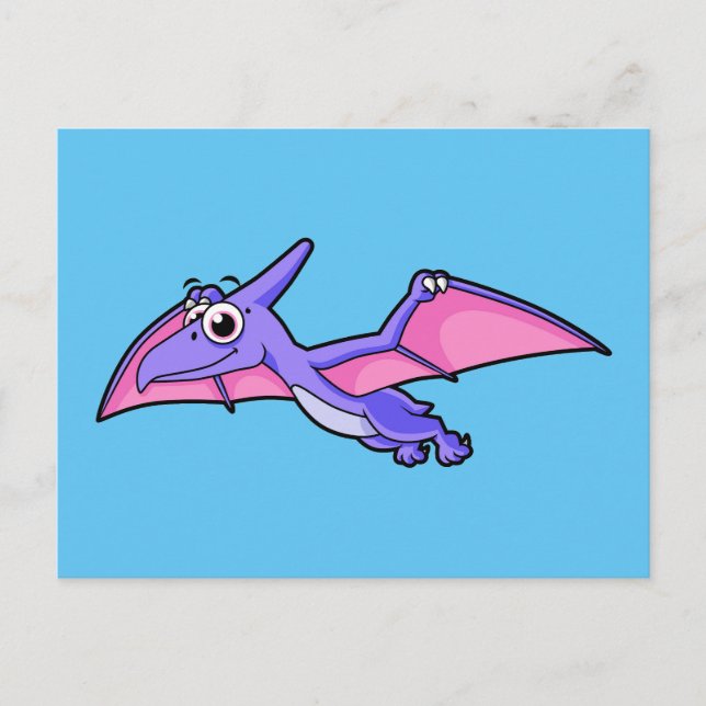 Cute Illustration Of A Flying Pterodactyl. Postcard (Front)