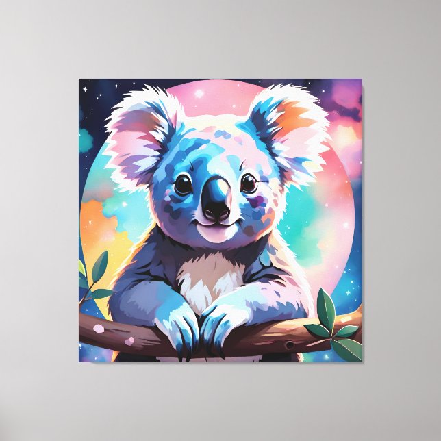 Cute illustration of a koala canvas print (Front)