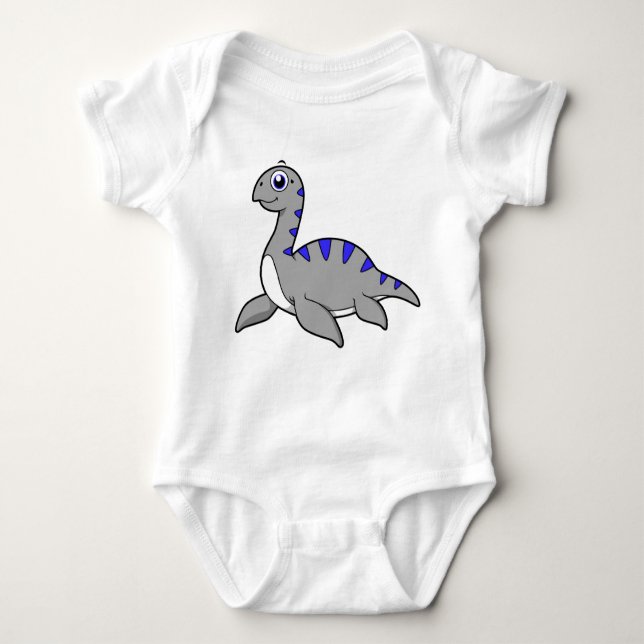 Cute Illustration Of A Loch Ness Monster. Baby Bodysuit (Front)