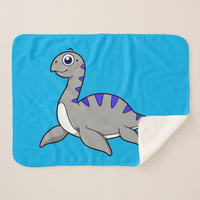 Cute Illustration Of A Loch Ness Monster. Sherpa Blanket (Front (Horizontal))