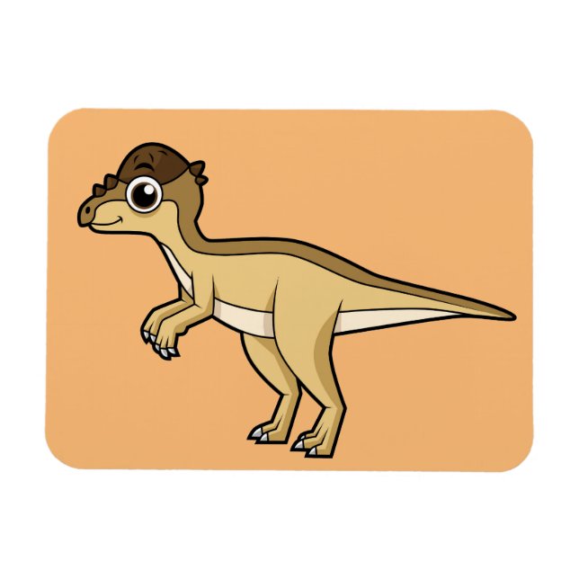 Cute Illustration Of A Pachycephalosaurus Dinosaur Magnet (Horizontal)