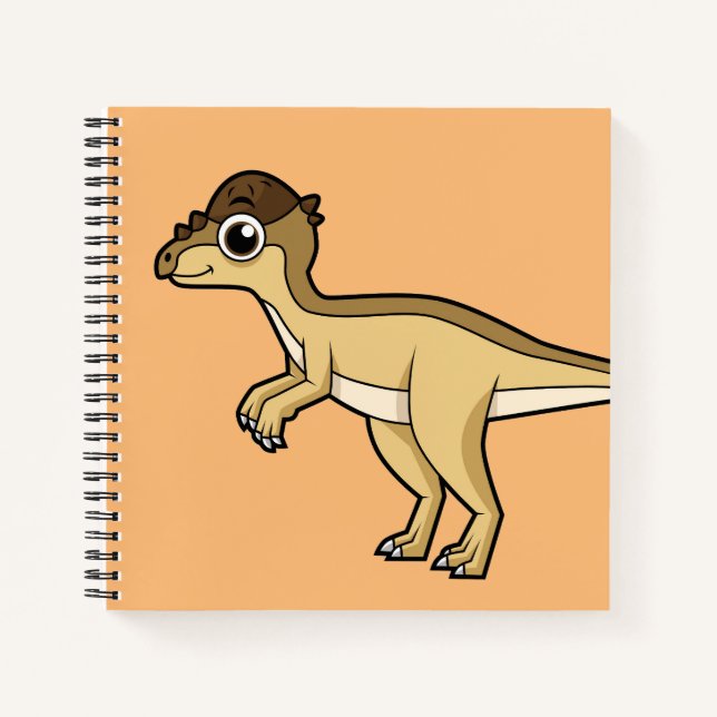 Cute Illustration Of A Pachycephalosaurus Dinosaur Notebook (Front)