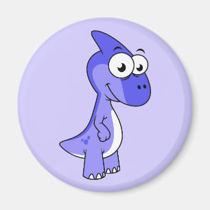 Cute Illustration Of A Parasaurolophus Dinosaur. 2 Magnet