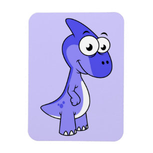 Cute Illustration Of A Parasaurolophus Dinosaur. 2 Magnet