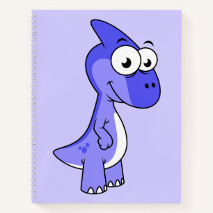 Cute Illustration Of A Parasaurolophus Dinosaur. 2 Notebook