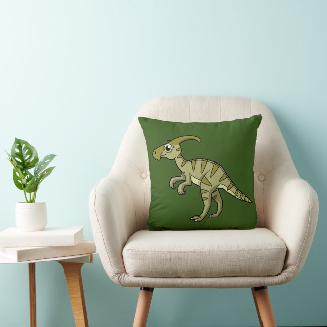 Cute Illustration Of A Parasaurolophus Dinosaur. 3 Cushion (Chair)