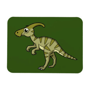 Cute Illustration Of A Parasaurolophus Dinosaur. 3 Magnet