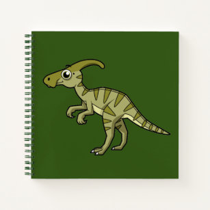 Cute Illustration Of A Parasaurolophus Dinosaur. 3 Notebook