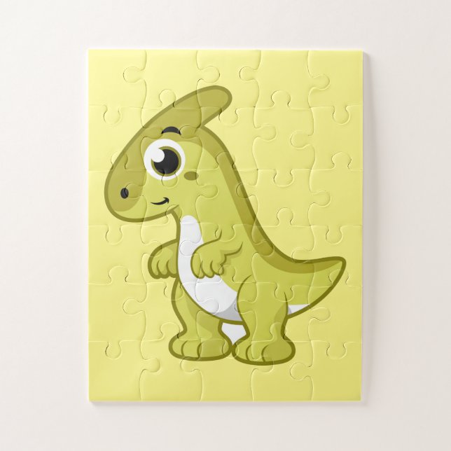 Cute Illustration Of A Parasaurolophus Dinosaur. Jigsaw Puzzle (Vertical)