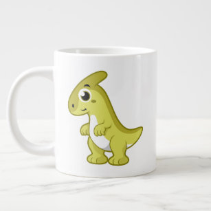 Cute Illustration Of A Parasaurolophus Dinosaur. Large Coffee Mug
