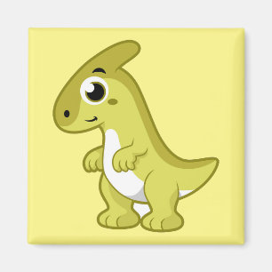 Cute Illustration Of A Parasaurolophus Dinosaur. Magnet