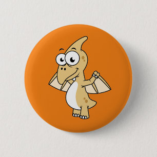 Cute Illustration Of A Pterodactyl. 2 6 Cm Round Badge