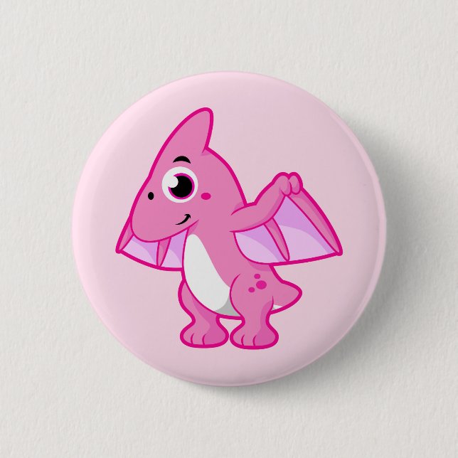Cute Illustration Of A Pterodactyl. 6 Cm Round Badge (Front)