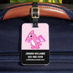 Cute Illustration Of A Pterodactyl. Luggage Tag