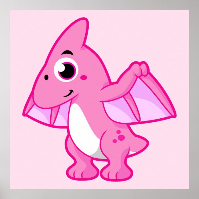 Cute Illustration Of A Pterodactyl. Poster (Front)