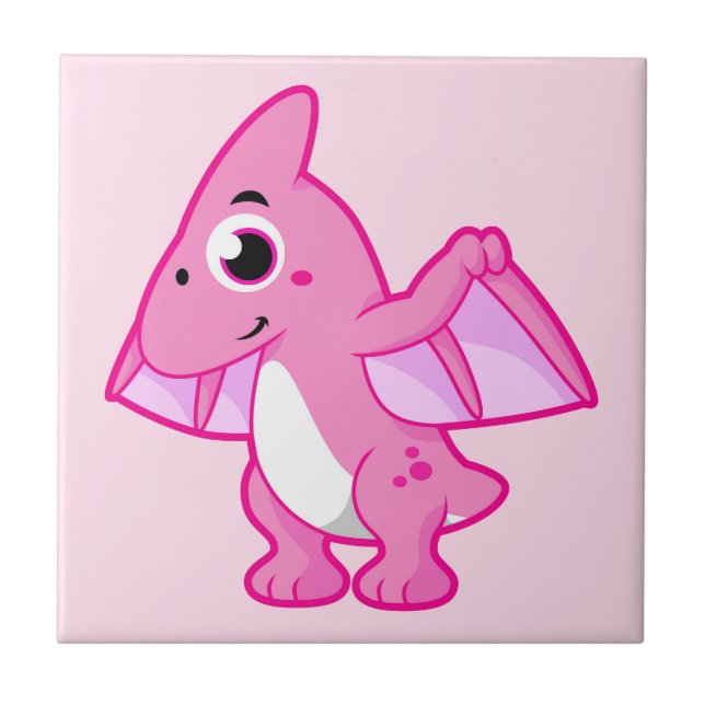 Cute Illustration Of A Pterodactyl. Tile (Front)