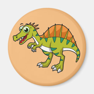 Cute Illustration Of A Smiling Spinosaurus. Magnet
