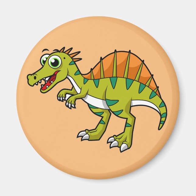 Cute Illustration Of A Smiling Spinosaurus. Magnet (Front)