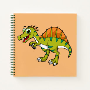 Cute Illustration Of A Smiling Spinosaurus. Notebook