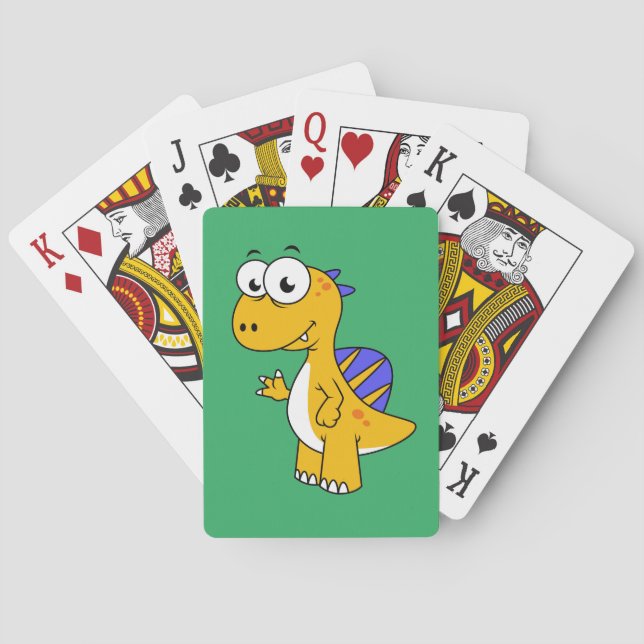 Cute Illustration Of A Spinosaurus. 2 Playing Cards (Back)
