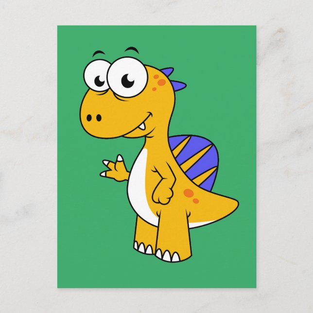 Cute Illustration Of A Spinosaurus. 2 Postcard (Front)
