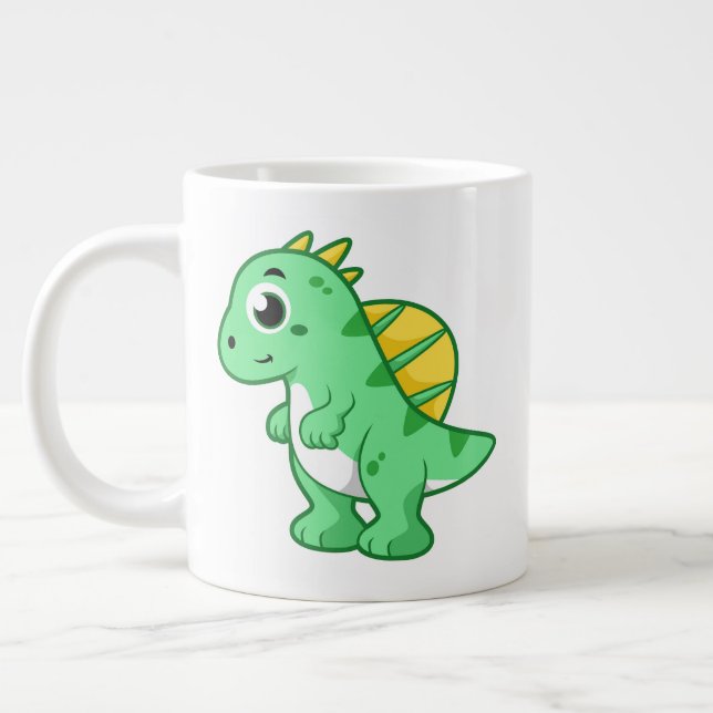 Cute Illustration Of A Spinosaurus. Large Coffee Mug (Left)