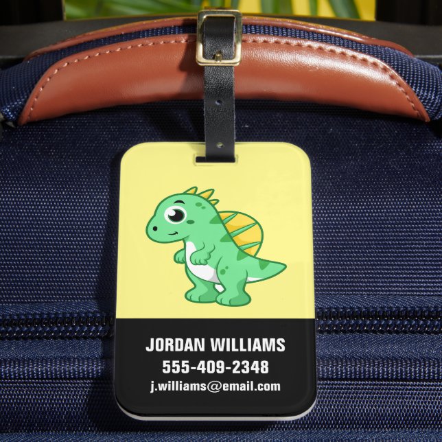 Cute Illustration Of A Spinosaurus. Luggage Tag (Front Insitu 2)