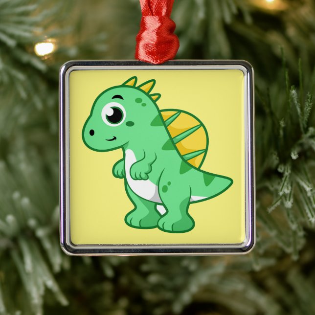 Cute Illustration Of A Spinosaurus. Metal Tree Decoration (Tree)