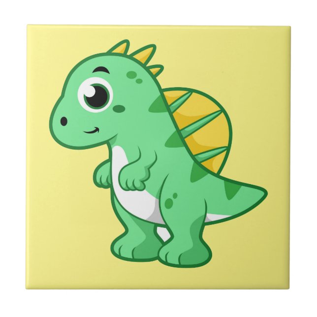 Cute Illustration Of A Spinosaurus. Tile (Front)