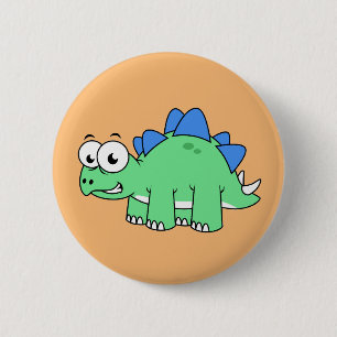 Cute Illustration Of A Stegosaurus. 2 6 Cm Round Badge