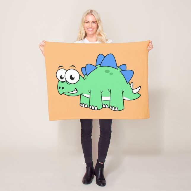 Cute Illustration Of A Stegosaurus. 2 Fleece Blanket (In Situ)