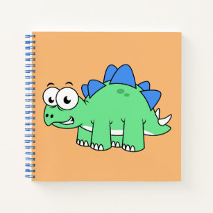 Cute Illustration Of A Stegosaurus. 2 Notebook