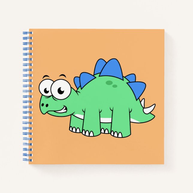 Cute Illustration Of A Stegosaurus. 2 Notebook (Front)