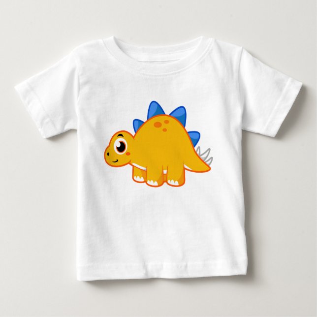 Cute Illustration Of A Stegosaurus. Baby T-Shirt (Front)