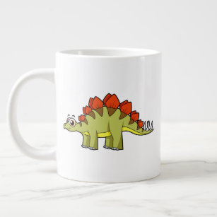 Cute Illustration Of A Stegosaurus Dinosaur. Large Coffee Mug