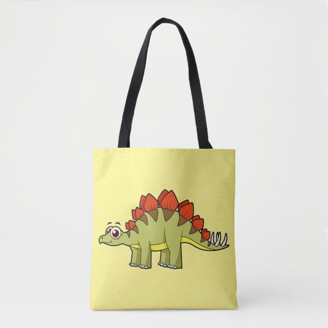 Cute Illustration Of A Stegosaurus Dinosaur. Tote Bag (Front)