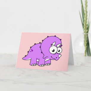 Cute Illustration Of A Triceratops. Card