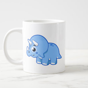 Cute Illustration Of A Triceratops Dinosaur. Large Coffee Mug