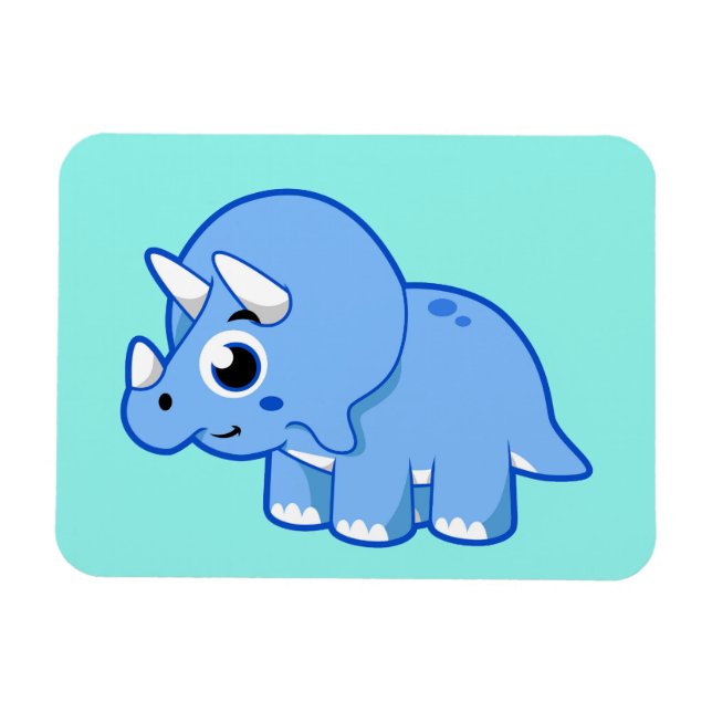 Cute Illustration Of A Triceratops Dinosaur. Magnet (Horizontal)