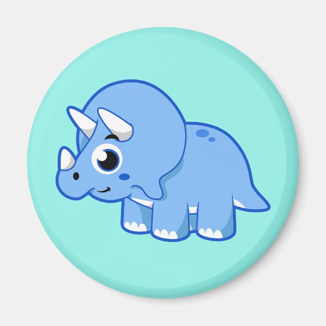 Cute Illustration Of A Triceratops Dinosaur. Magnet (Front)