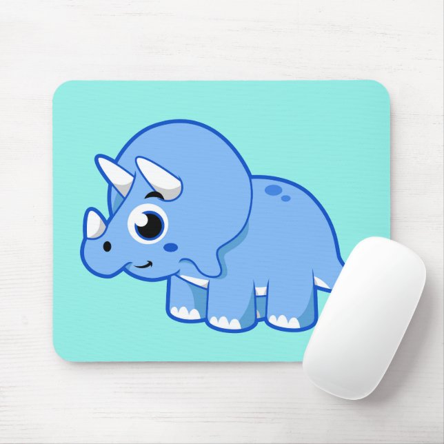 Cute Illustration Of A Triceratops Dinosaur. Mouse Pad (With Mouse)