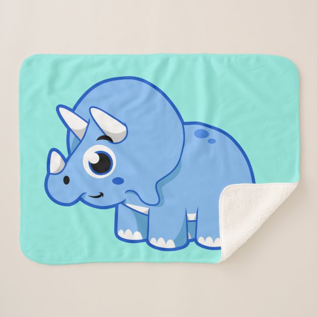 Cute Illustration Of A Triceratops Dinosaur. Sherpa Blanket (Front (Horizontal))