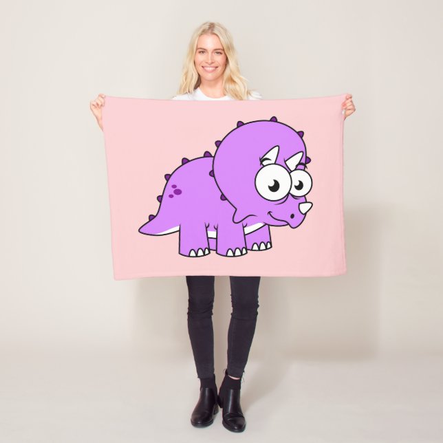 Cute Illustration Of A Triceratops. Fleece Blanket (In Situ)