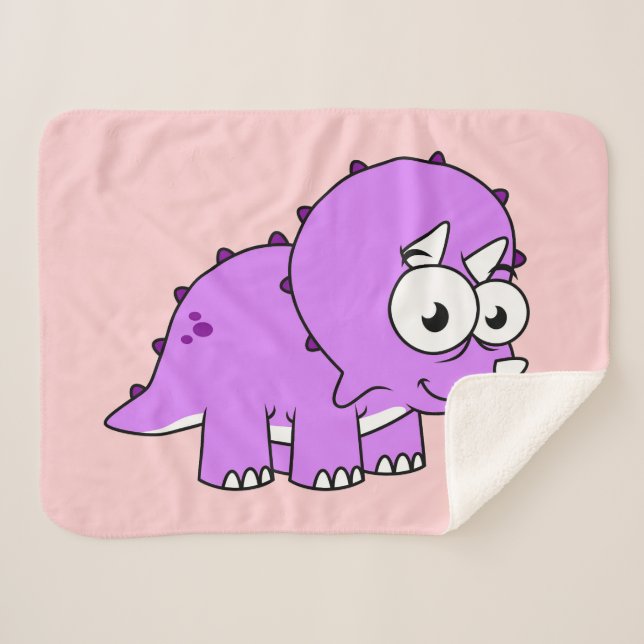 Cute Illustration Of A Triceratops. Sherpa Blanket (Front (Horizontal))
