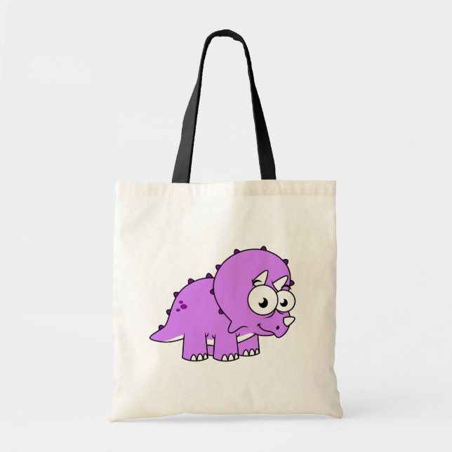 Cute Illustration Of A Triceratops. Tote Bag (Front)